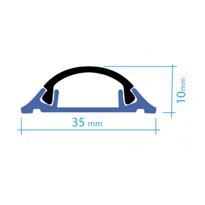 Canaleta PVC suelo  35*10mm en barra de 2m